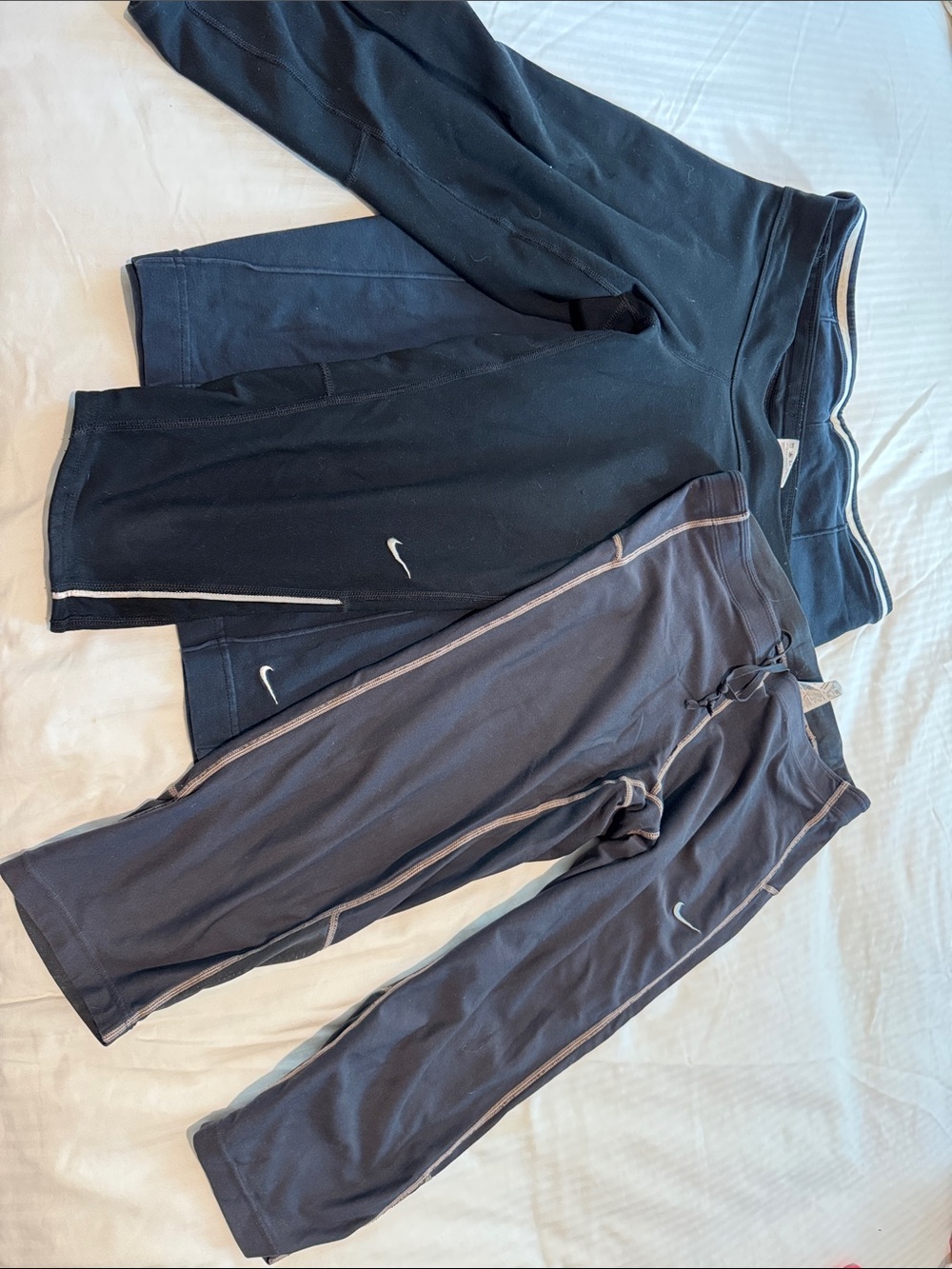 Nike Kids Black and Charcoal Athletic Sweatpants - Swoosh Detail